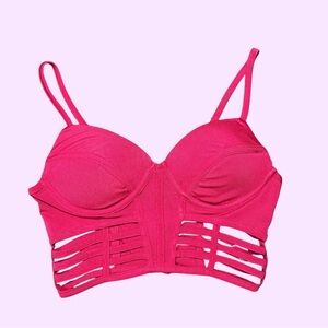 a'gaci Wine Red Strappy Longline Bralette